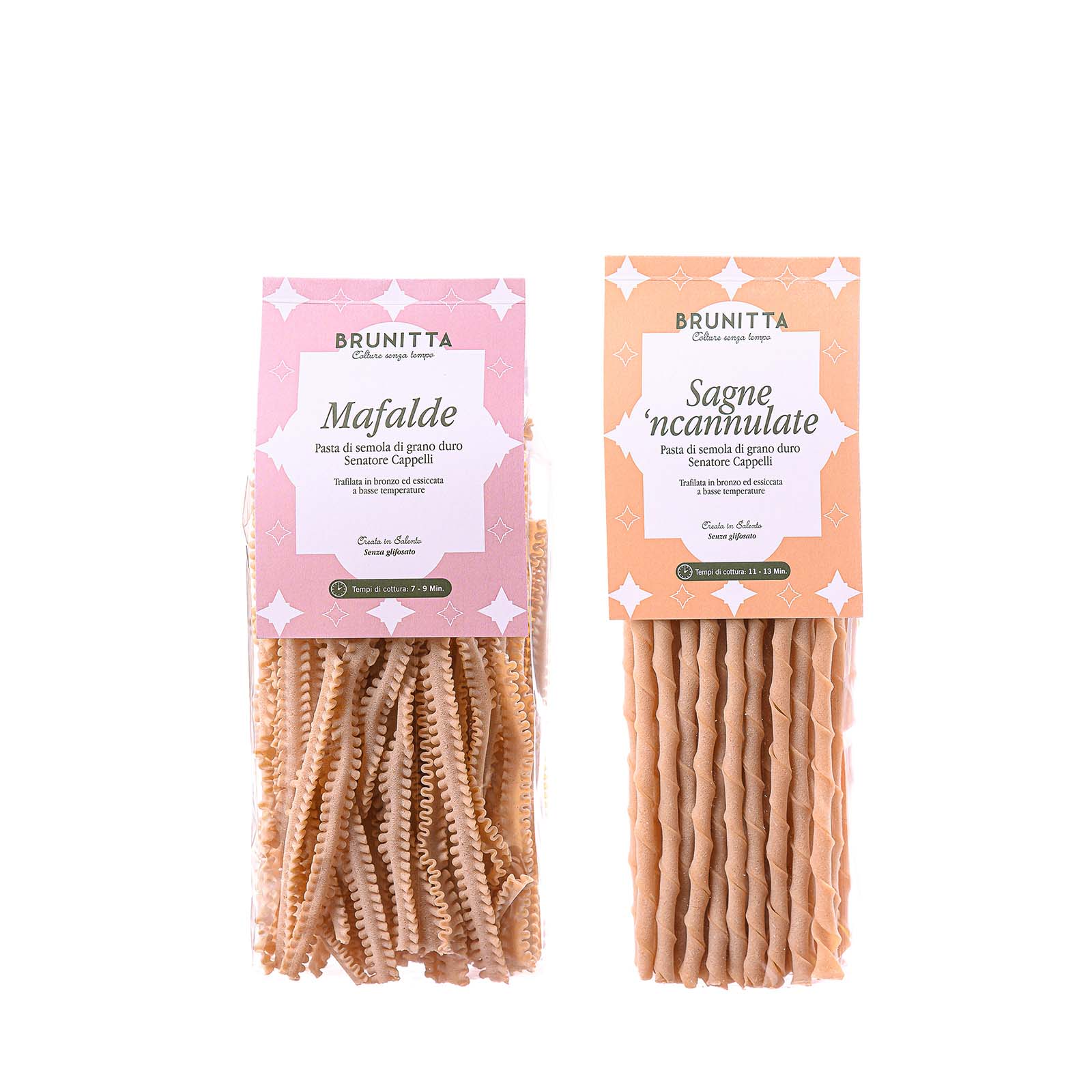 MAFALDE E SAGNE NCANNULATE CON COFANETTO REGALO — handwerkliche italienische Senatore-Cappelli-Pasta und natives Olivenöl extra von Brunitta, Apulien, Italien