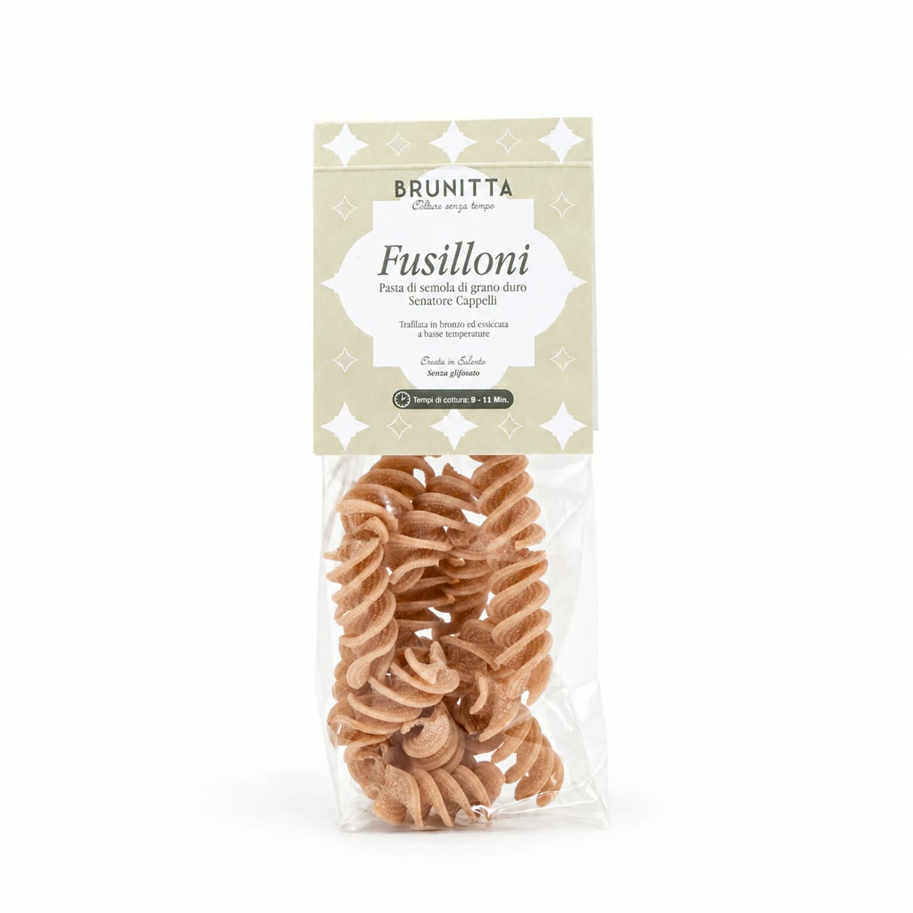 Confezione monoporzione Brunitta 70g di Fusilloni di grano Senatore Cappelli