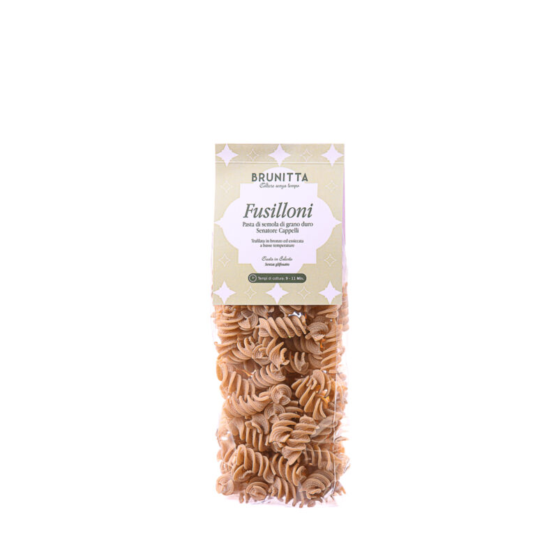 FUSILLONI SENATORE CAPPELLI — pasta artigianale italiana di grano Senatore Cappelli e olio extravergine Brunitta, Salento, Puglia