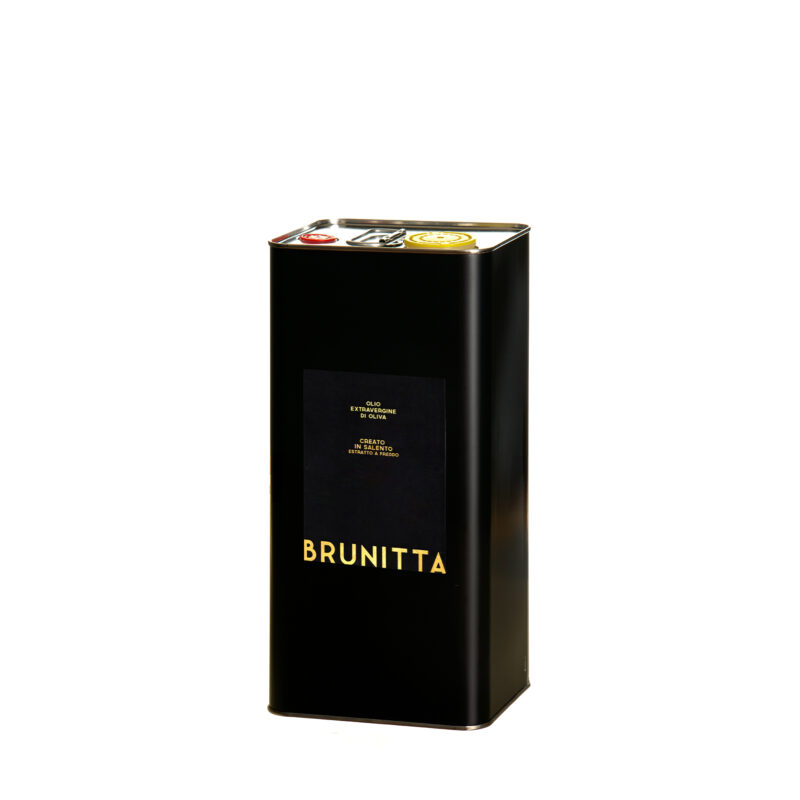 2 LATTE DA 5 LT OLIO EXTRAVERGINE DI OLIVA ITALIANO 25/26 — pâtes artisanales italiennes au blé Senatore Cappelli et huile d'olive extra vierge Brunitta, Pouilles, Italie