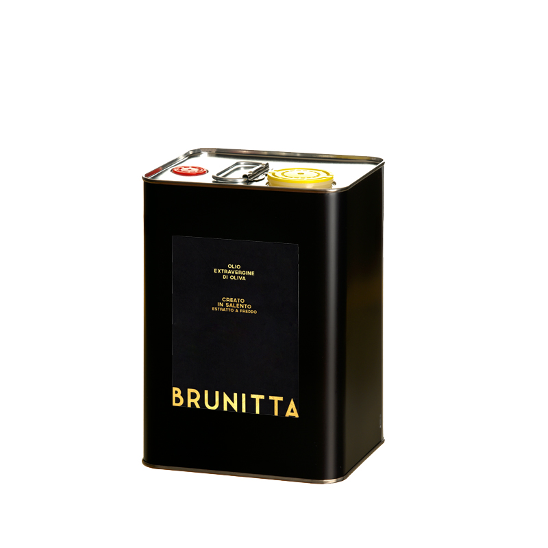 OLIO EXTRAVERGINE DI OLIVA BRUNITTA 3 LT — pasta artigianale italiana di grano Senatore Cappelli e olio extravergine Brunitta, Salento, Puglia