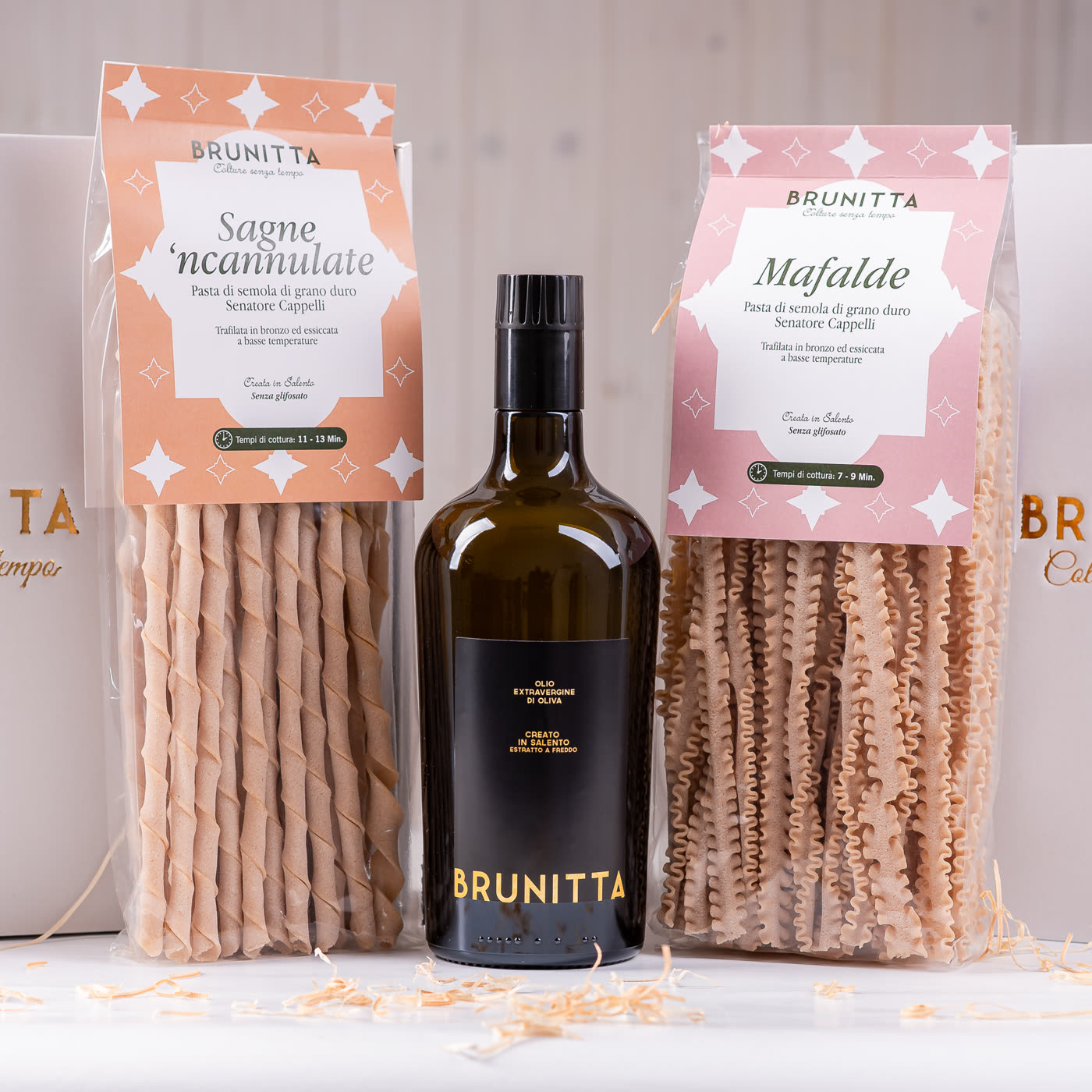 Sagne 'ncannulate, Mafalde e olio extravergine Brunitta