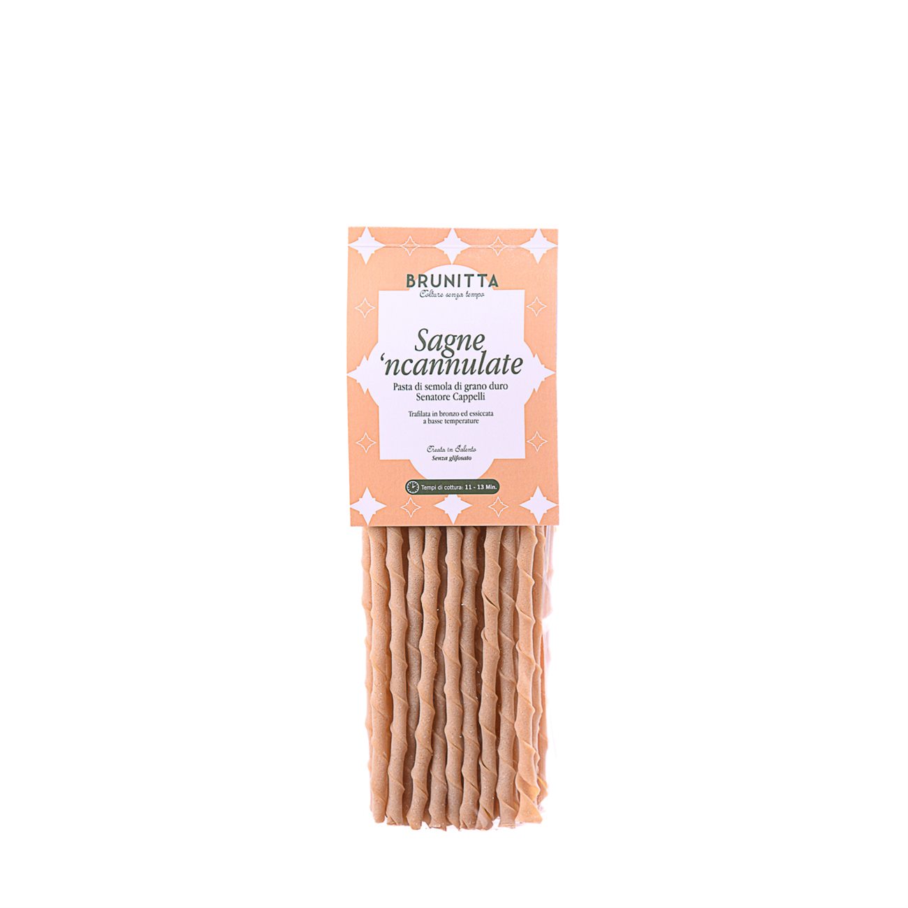 SAGNE NCANNULATE SENATORE CAPPELLI — pasta artigianale italiana di grano Senatore Cappelli e olio extravergine Brunitta, Salento, Puglia
