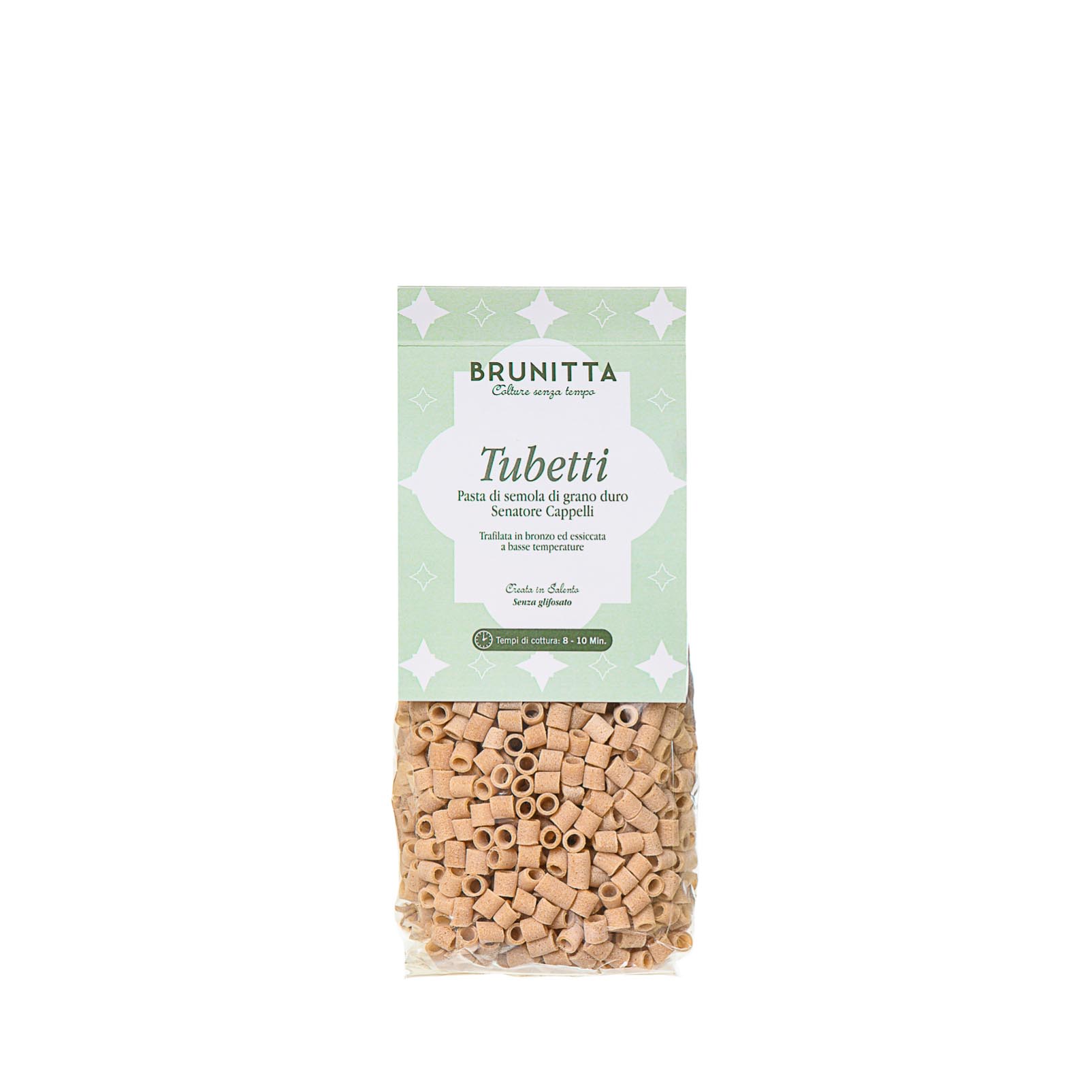 TUBETTI SENATORE CAPPELLI — pasta artigianale italiana di grano Senatore Cappelli e olio extravergine Brunitta, Salento, Puglia